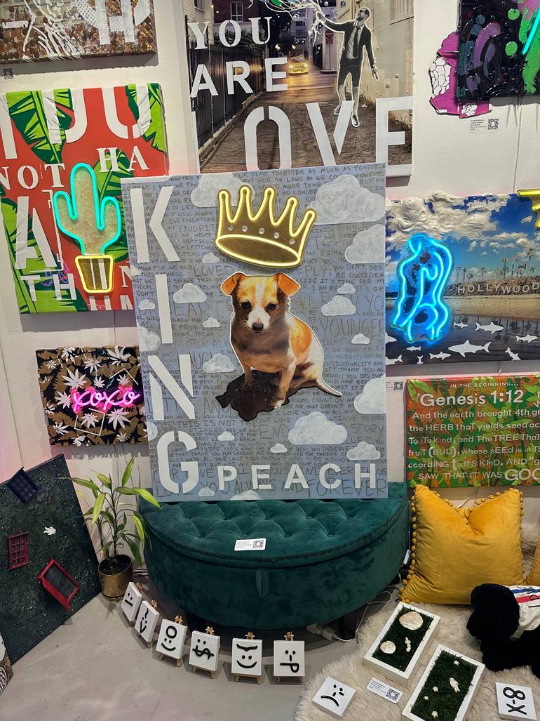 Original Abstract Dogs Mixed Media by Cassidy Barnes