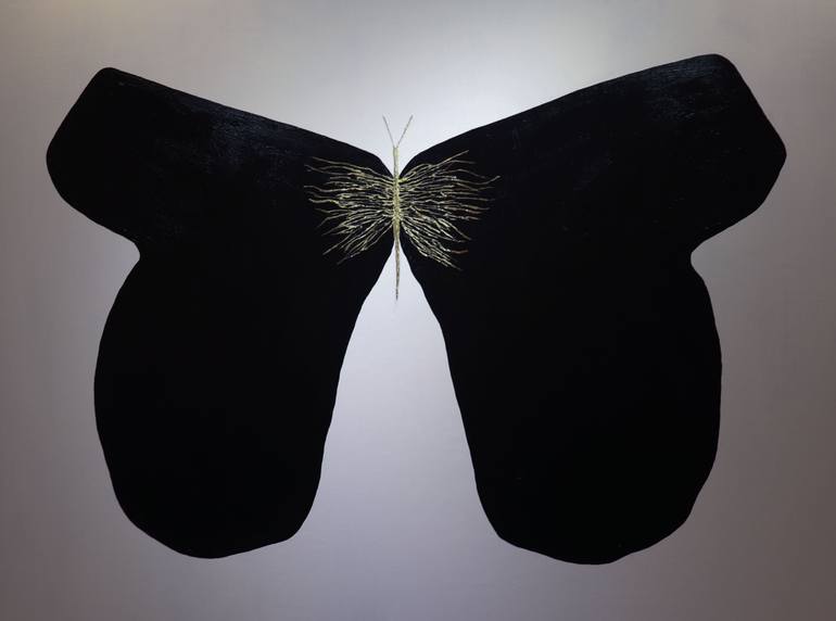 Original Abstract Painting by Kyuri Kim | Abstract Art on Canvas | Butterfly in the Night Sky