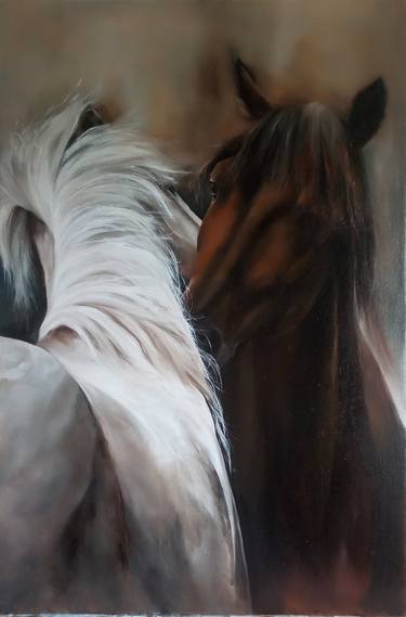 Oil painting Horses thumb