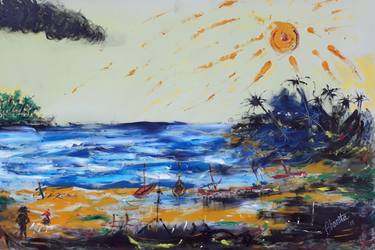Original Abstract Beach Paintings by Uud Bharata