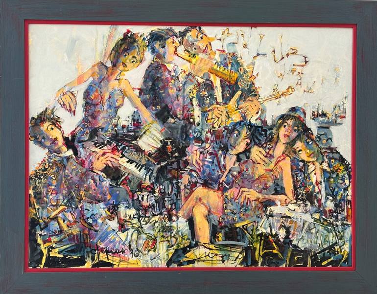 Original Expressionism People Painting by Slavko Ferlan