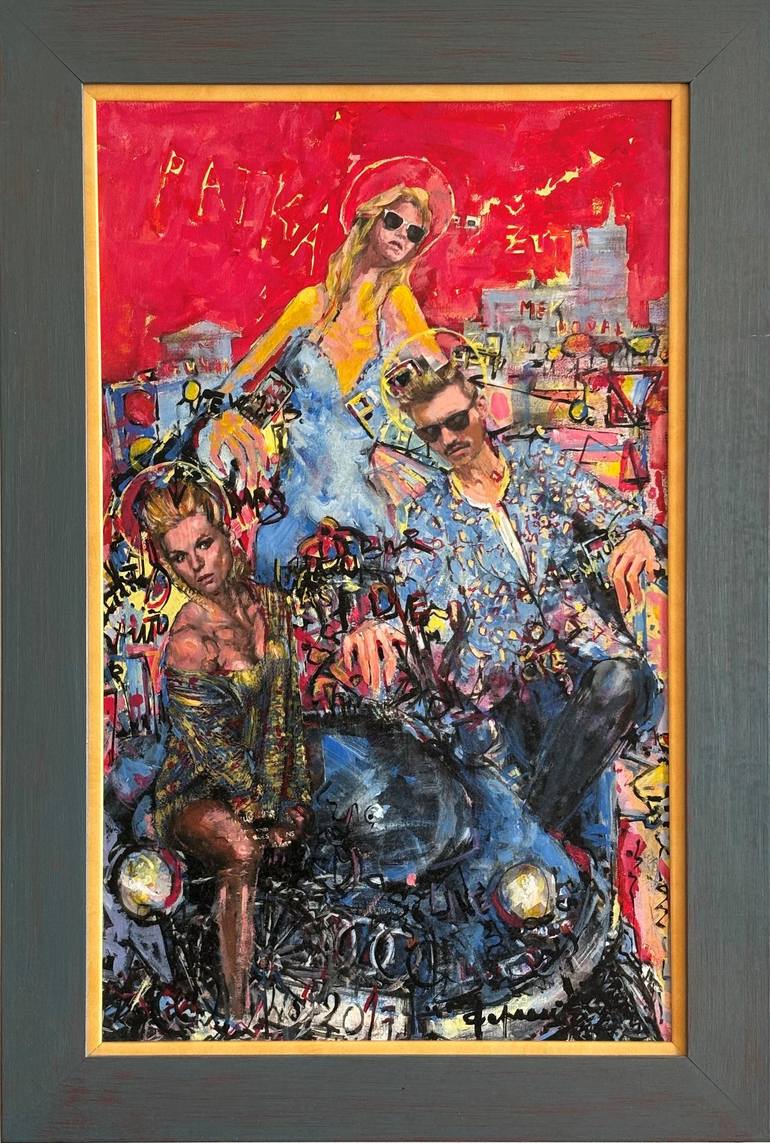 Original Expressionism People Painting by Slavko Ferlan