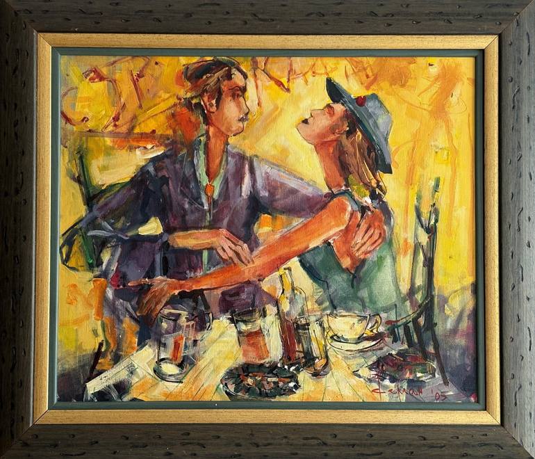 Original Expressionism People Painting by Slavko Ferlan