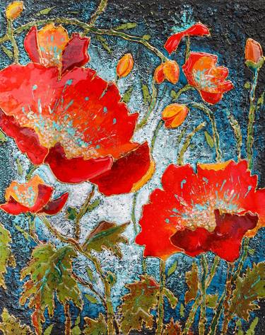 Print of Impressionism Floral Paintings by Khatuna Esaiashvili