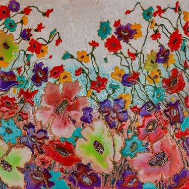 Print of Art Deco Floral Paintings by Khatuna Esaiashvili