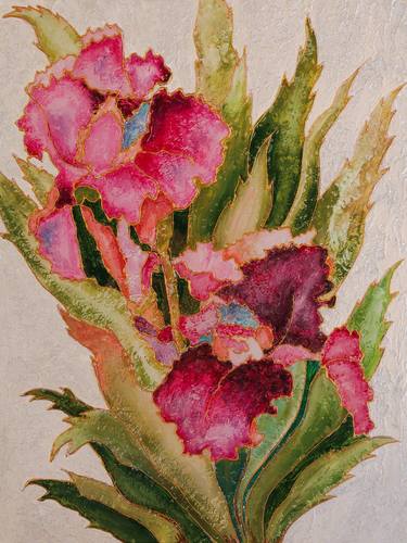 Original Abstract Floral Paintings by Khatuna Esaiashvili