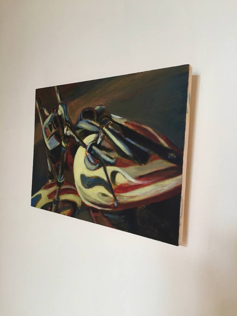 Original Motorbike Painting by Sarah Ann Mitchell