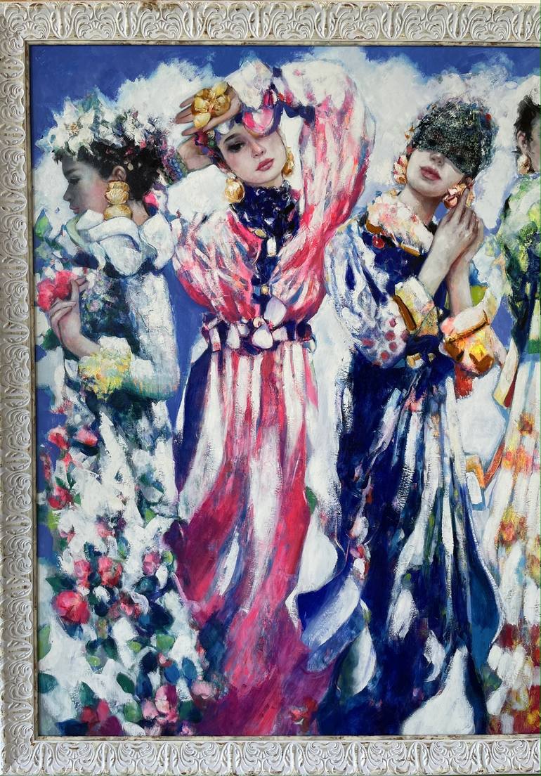 Original Fine Art Fashion Painting by Emil Aziz