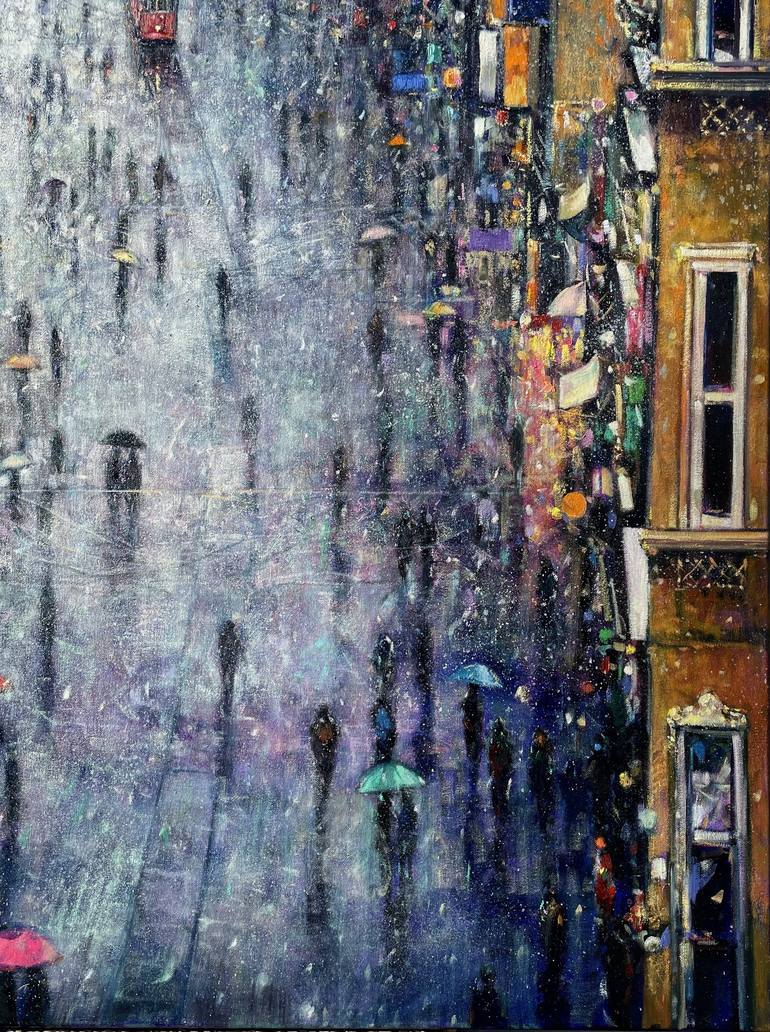 Original Impressionism Cities Painting by Emil Aziz