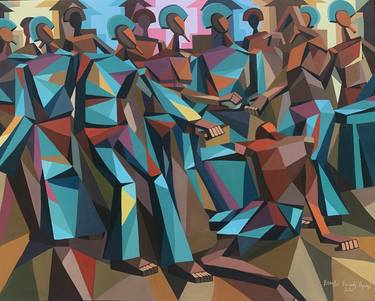 Original Abstract People Paintings by Etsegbe Kennedy ayodeji