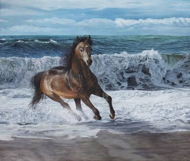 Original Photorealism Horse Paintings by Lorenzo Sperzaga