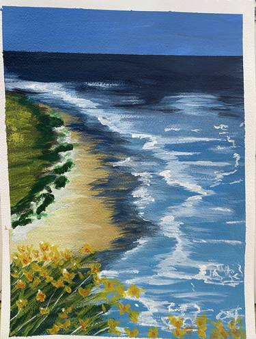 Original Expressionism Beach Paintings by Celestial Canvas
