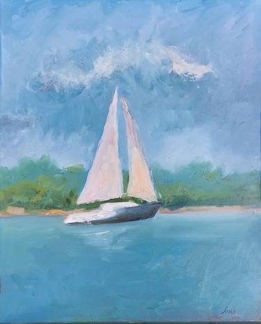 Original Impressionism Yacht Paintings by Vladislav Shubin