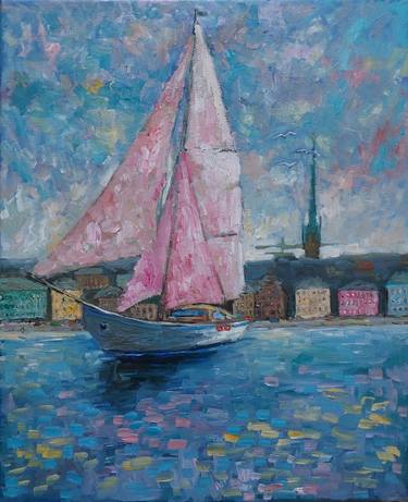 Original Impressionism Yacht Paintings by Vladislav Shubin