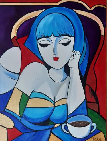 Original Figurative Women Paintings by Pilla Art