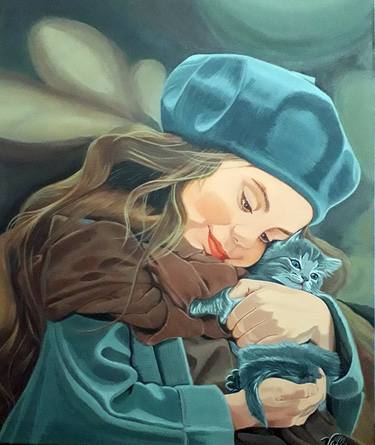 Original Realism Cats Paintings by María del Valle Moyano