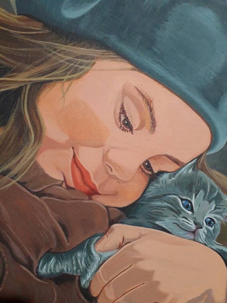 Original Contemporary Cats Painting by María del Valle Moyano