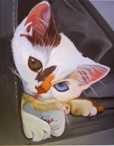 Original Cats Paintings by María del Valle Moyano