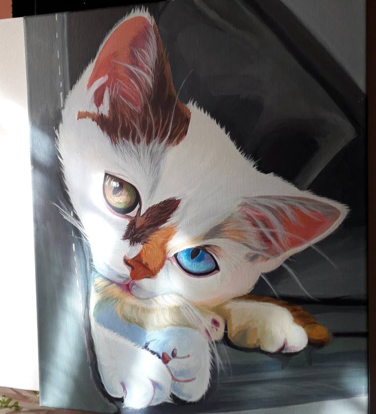Original Contemporary Cats Painting by María del Valle Moyano