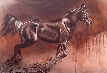 Original Figurative Horse Paintings by Jiya Zahid
