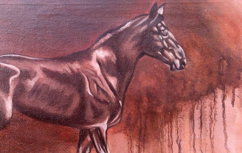 Original Figurative Horse Painting by Jiya Zahid
