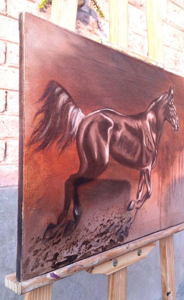 Original Figurative Horse Painting by Jiya Zahid