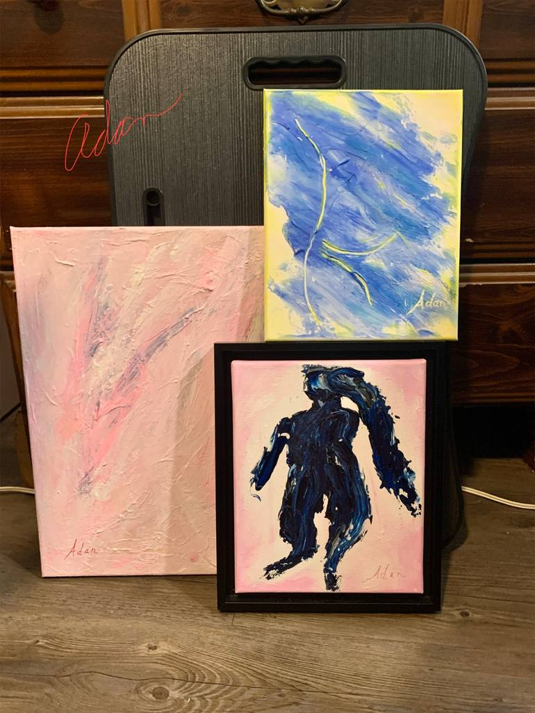 Original Abstract Erotic Painting by Felipe Adan Lerma