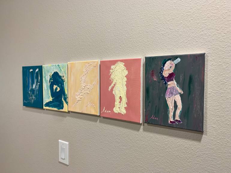 Original Abstract Expressionism People Painting by Felipe Adan Lerma