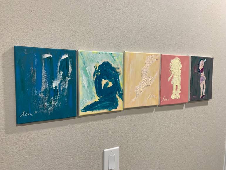 Original Abstract Women Painting by Felipe Adan Lerma