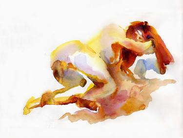 Female Nude Study, Watercolor Painting thumb