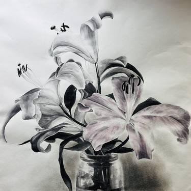 Original Realism Floral Drawings by Sine Lam