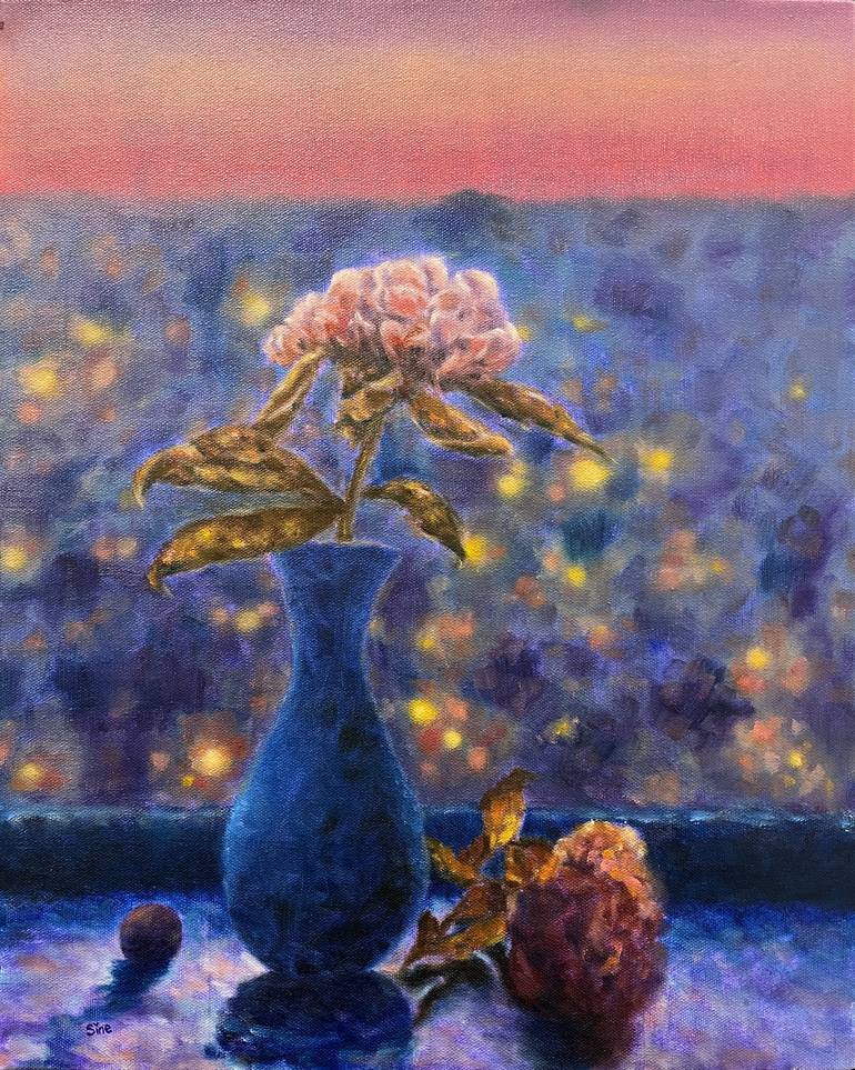 Original Time Painting by Sine Lam  Symbolism Art on Canvas  Dusk Passage Of Time