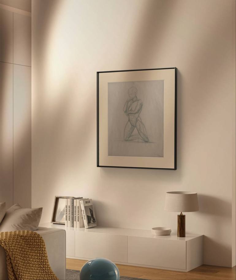 Original Expressionism Nude Drawing by Elena Le Taon Fattakhova