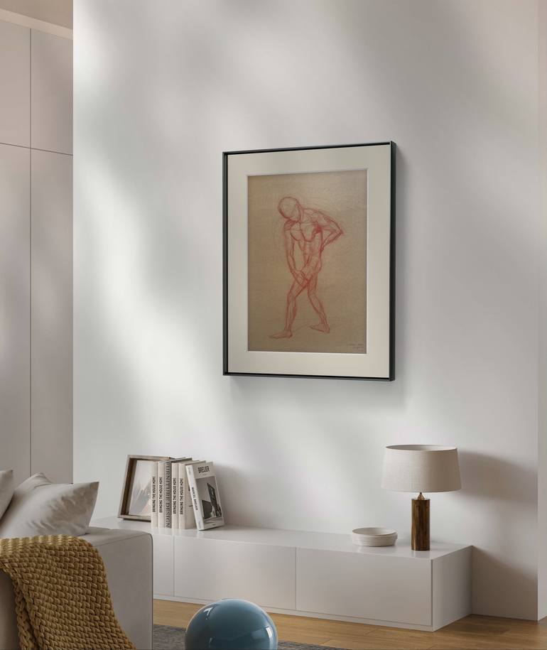 Original Abstract Body Drawing by Elena Le taon Fattakhova