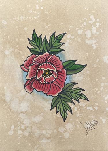 Water flower 1 Tattoo Flash thumb