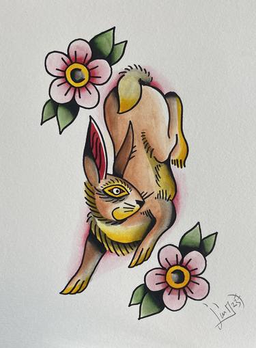 Brown Rabbit - Tattoo Flash Collectible thumb