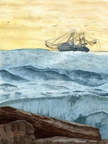 Original Realism Boat Paintings by Bill Livingston