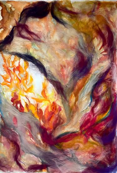 Original Abstract Expressionism Abstract Mixed Media by Marianne Van Den Heuvel