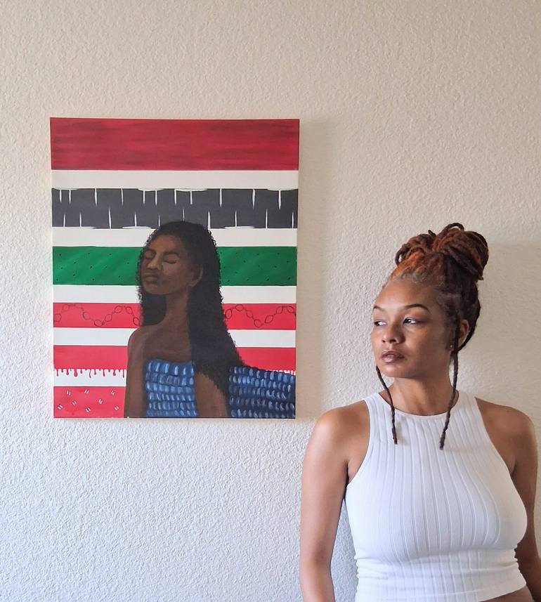 Original Symbolism People Painting by Tempestt Kirby
