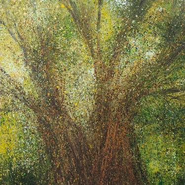 Rainforest Reverie - Original Tree Pointillism Abstract Art thumb