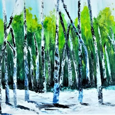 Green Forest - Original Tree Abstract Art by Nidhi Patankar thumb