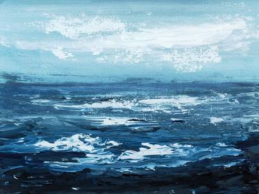 Waves - Oceanscape Original Blue Abstract Art by Nidhi Patankar thumb