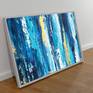 Waterfall - Large Wall Blue Golden Abstract Art