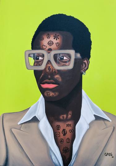 Original Contemporary Portrait Paintings by Gregory Adjei Kumah