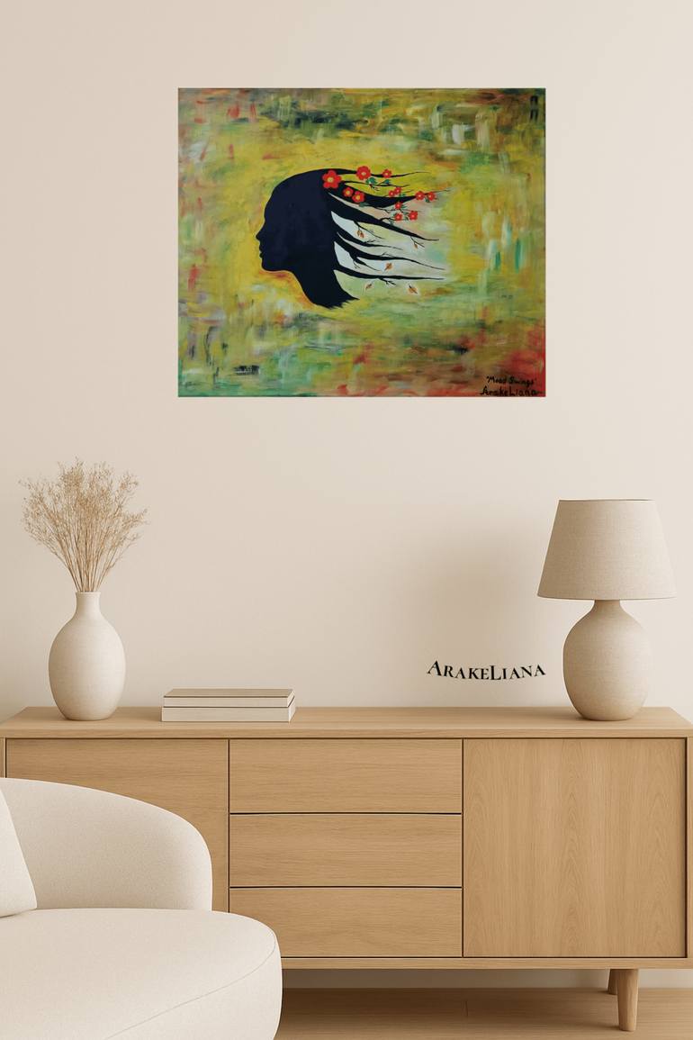 Original Surrealism Abstract Painting by Arake Liana