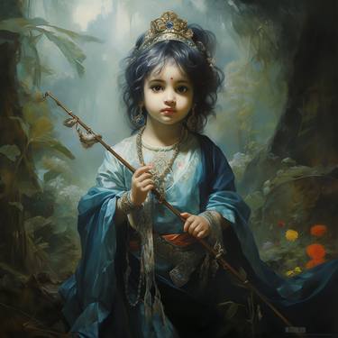 Digital Innocence: AI Depiction of Little Krishna thumb
