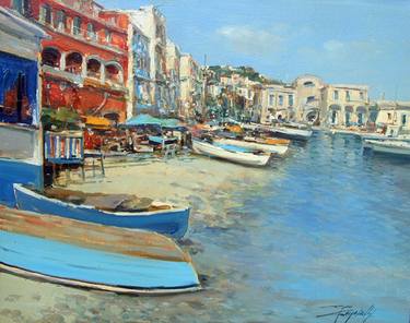 Marina Grande Capri Oil Painting Impressionism Seascape painting thumb