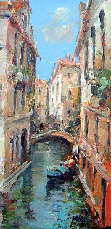 Canal in Venice oil paintings - Impressionism Cityscape paintings thumb