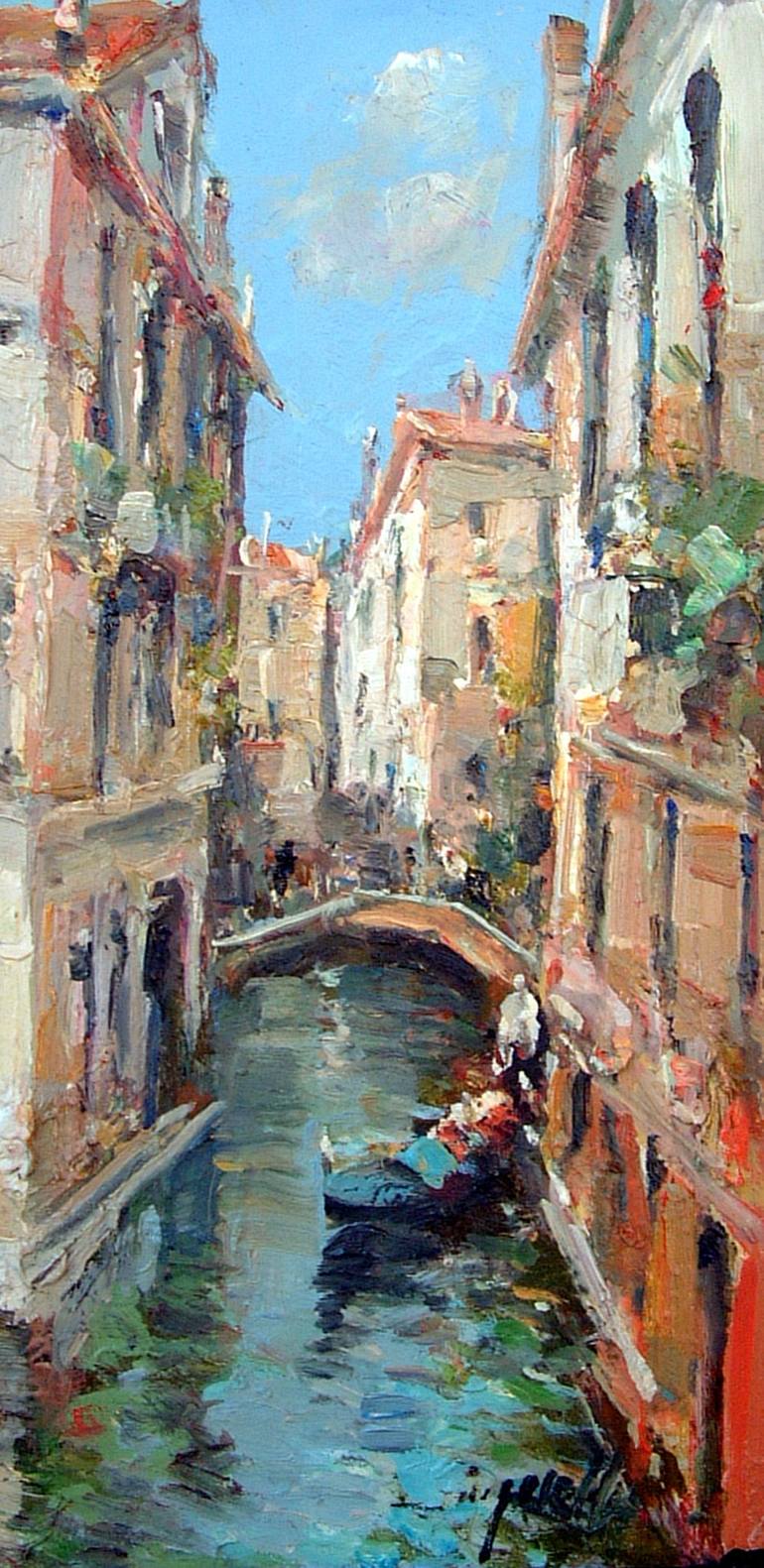 Canal in Venice oil paintings - Impressionism Cityscape paintings ...