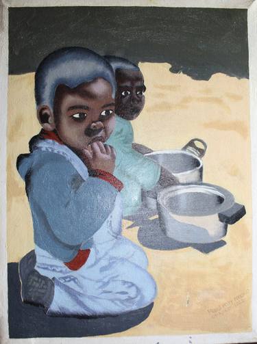 Print of People Paintings by Moses Foley Maseko